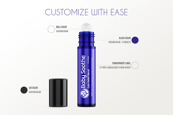 Roll-on Bottle Mockup v. 10ml-B Plus in Product Mockups - product preview 1