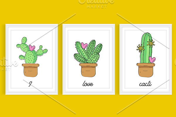 3 Cactus illustrations