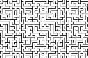 Black and white simple maze pattern