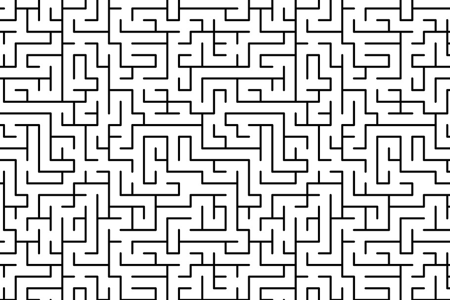 Black and white simple maze pattern in Patterns - product preview 8