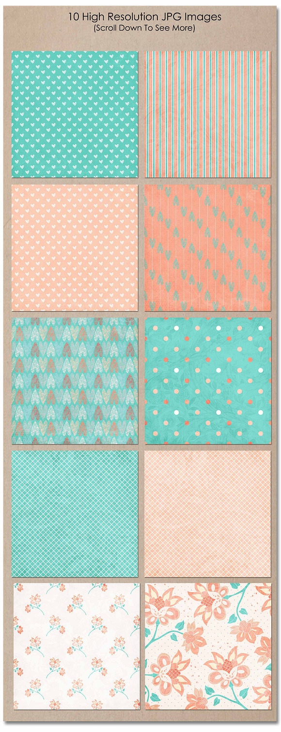 Orange Teal Summer Fresh  in Patterns - product preview 1