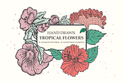 Hand Drawn Tropical Flowers