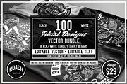  100 Vector Tshirt Designs ( B/W )