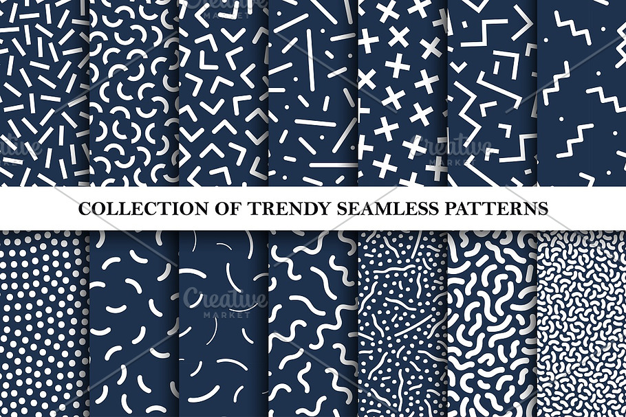 Trendy seamless memphis patterns in Patterns - product preview 8