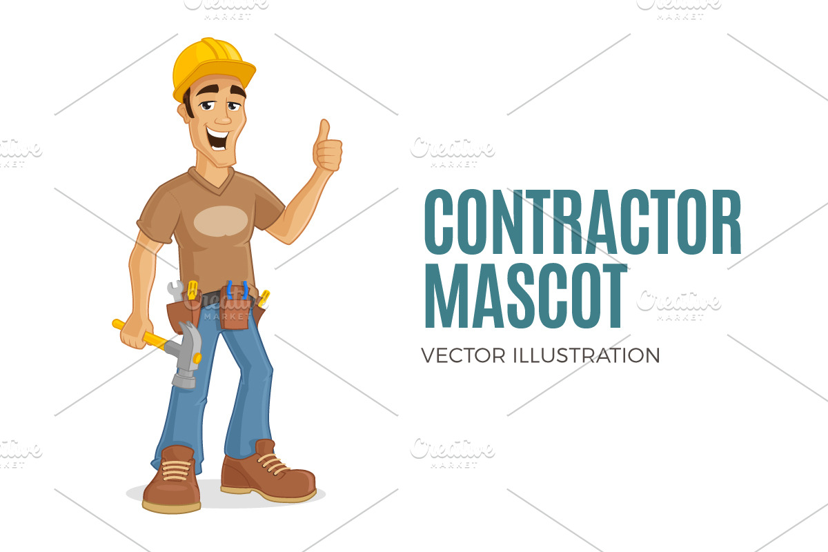 Contractor Mascot in Illustrations - product preview 8