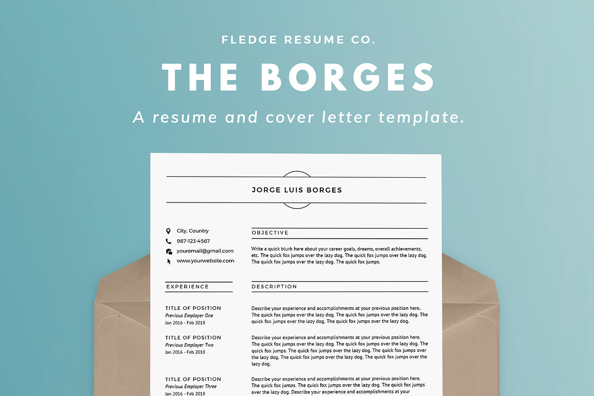 The Borges Resume Set in Resume Templates - product preview 8