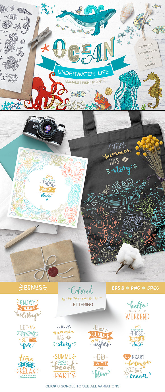 Ocean Underwater Life in Illustrations - product preview 12