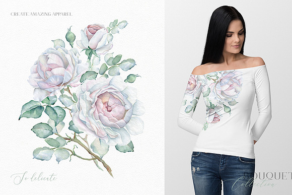 Delicate Watercolor Florals in Illustrations - product preview 1