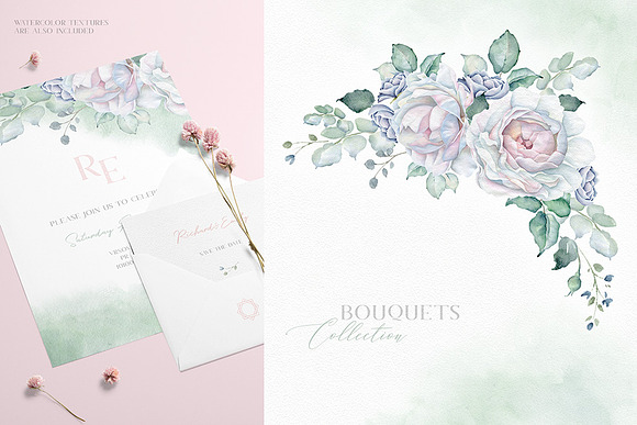 Delicate Watercolor Florals in Illustrations - product preview 2