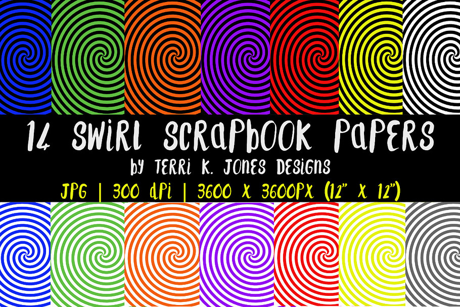 14 Swirl Scrapbooking Papers