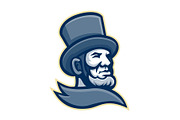 Abraham Lincoln Head Mascot
