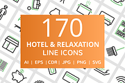 170 Hotel & Relaxation Line Icons