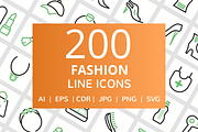 200 Fashion Line Icons