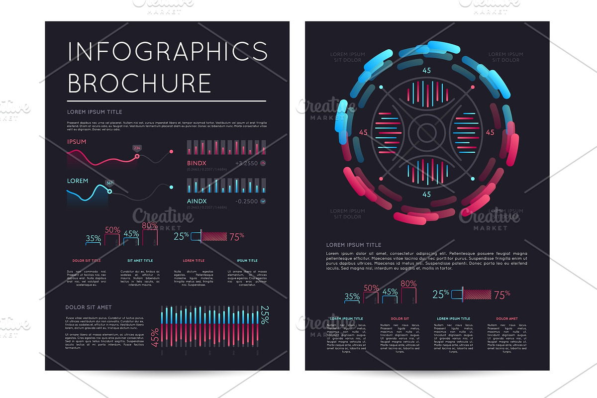 Business infographics brochure with various charts in Illustrations - product preview 8