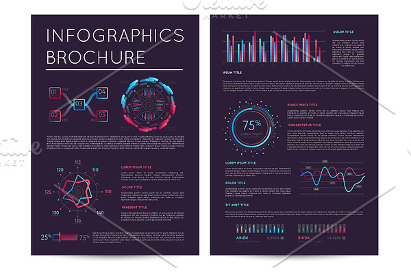 Business presentation template with infographics