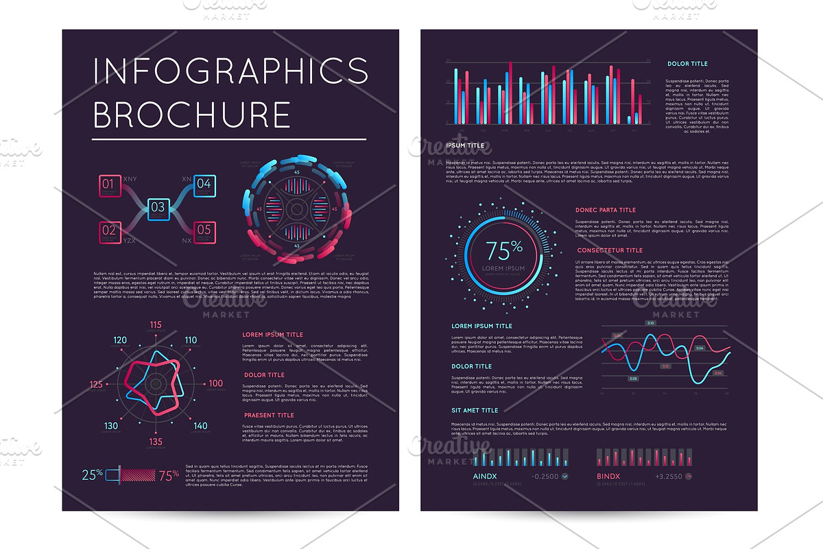 Business presentation template with infographics in Illustrations - product preview 8
