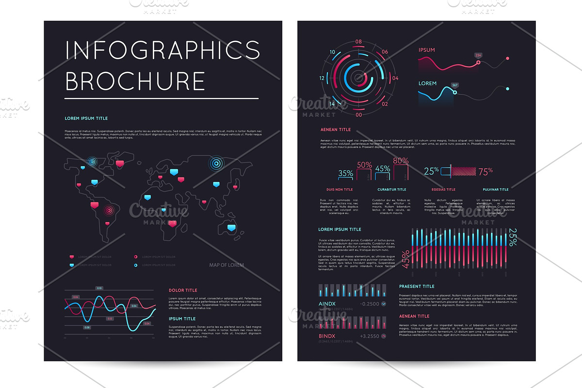 Financial brochure with various infographics in Illustrations - product preview 8