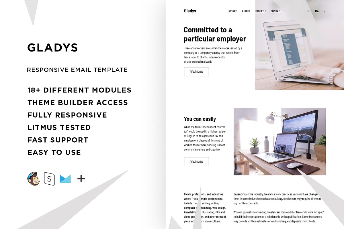 Gladys – Responsive Email template in Mailchimp Templates - product preview 8