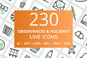 230 Observances & Holiday Line Icons