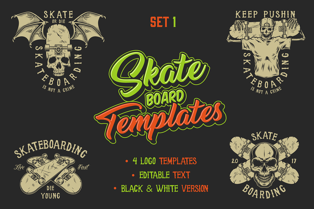 Skateboard templates in Templates - product preview 8