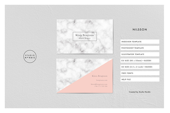 Klara | Business Card in Business Card Templates - product preview 2