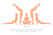 Yoga Silhouette Poster Text Vector Illustration