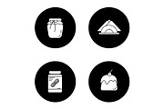Condectionery glyph icons set