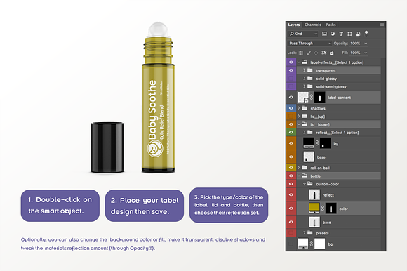 Roll-on Bottle Mockup v. 10ml-B Plus in Product Mockups - product preview 7