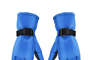 Pair of blue sport winter gloves