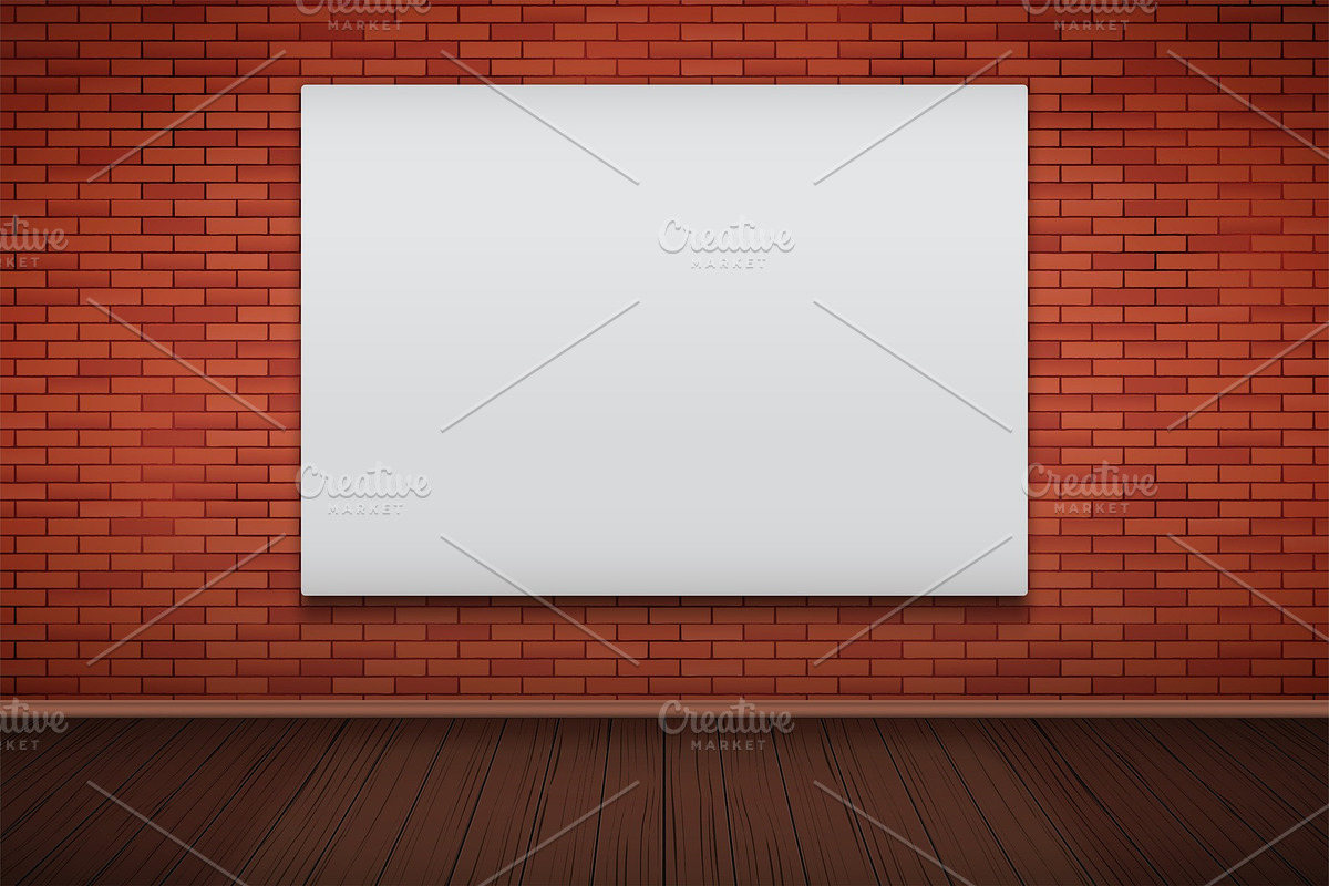 Empty mockup billboard on brick wall in Print Mockups - product preview 8