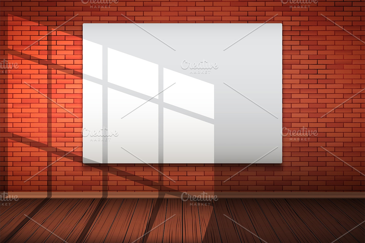 Empty mockup billboard on brick wall in Print Mockups - product preview 8