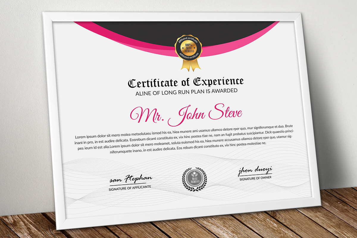 Professional Certificate Word Design in Stationery Templates - product preview 8