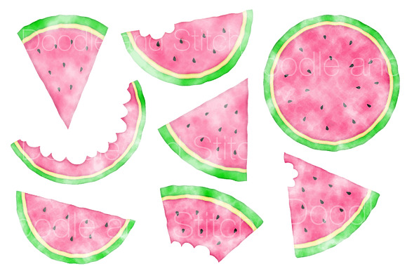 Watercolor Watermelon Illustrations in Illustrations - product preview 1