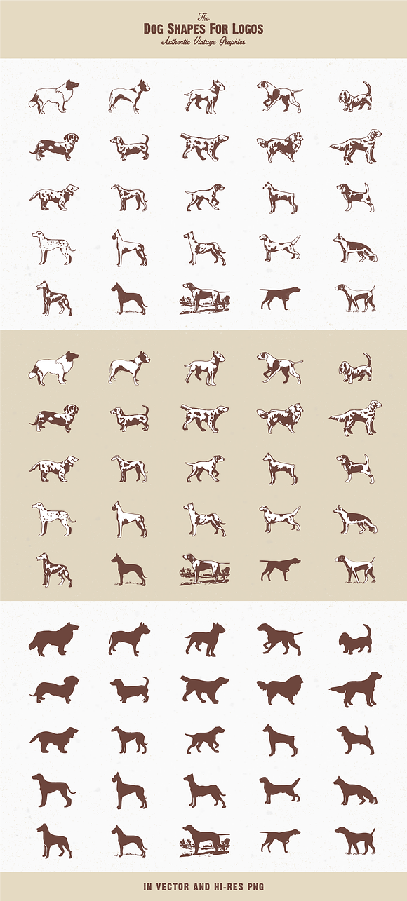 The Dog Shapes For Logos Pack in Photoshop Shapes - product preview 1