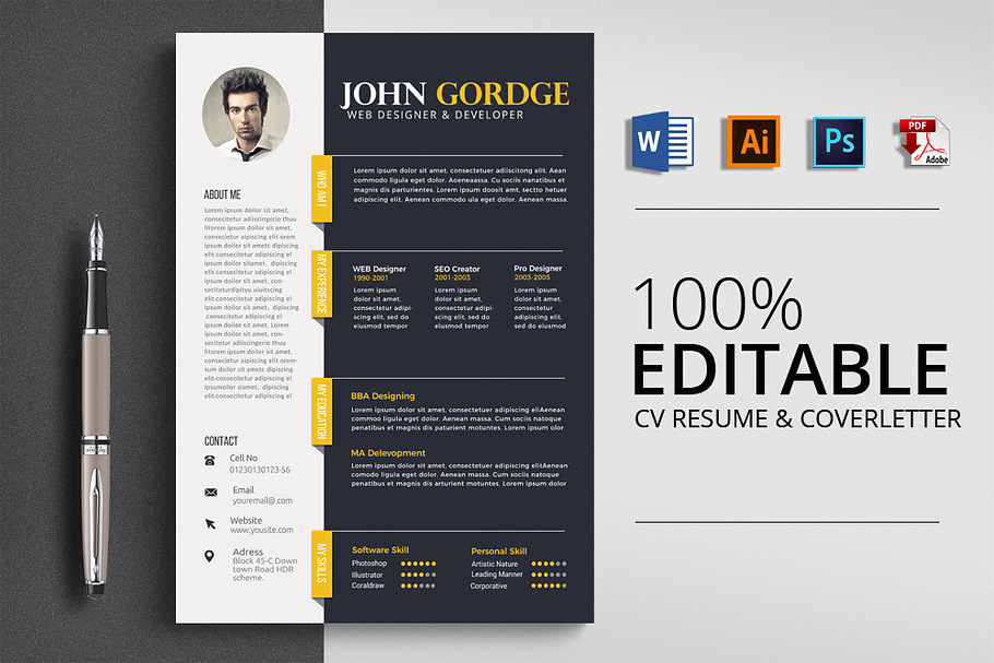 Word Professional Reusme Design in Resume Templates - product preview 8