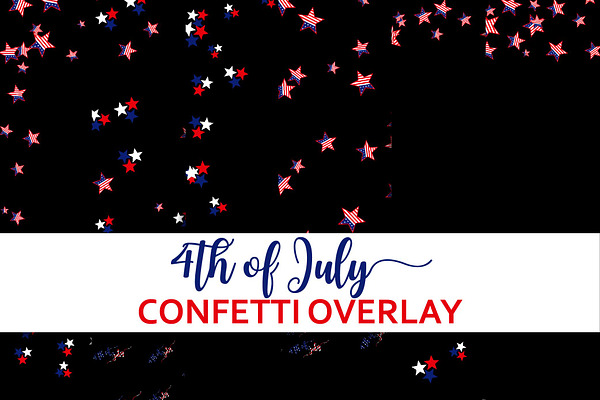 4th of July Confetti Overlay Clipart