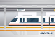 Subway train, underground platform