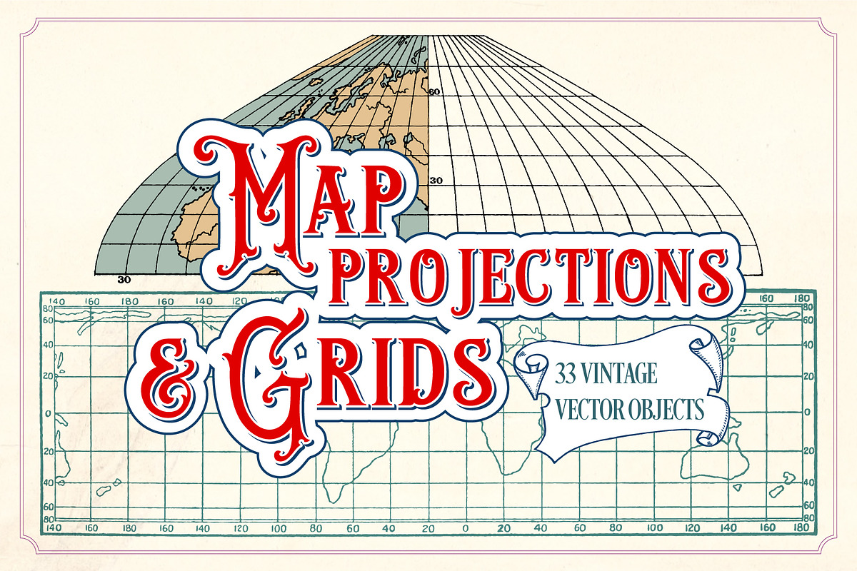 Vintage Maps and Grids in Objects - product preview 8