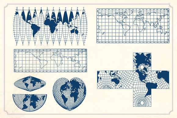 Vintage Maps and Grids in Objects - product preview 2