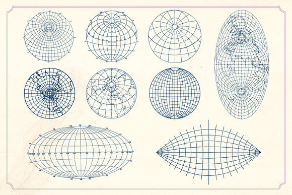 Vintage Maps and Grids in Objects - product preview 3
