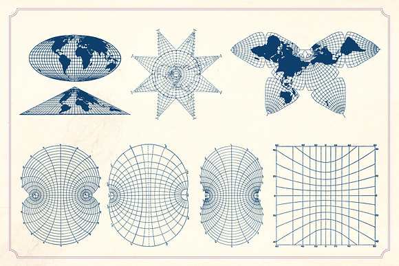 Vintage Maps and Grids in Objects - product preview 4