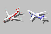 Vector isometric passenger jet 