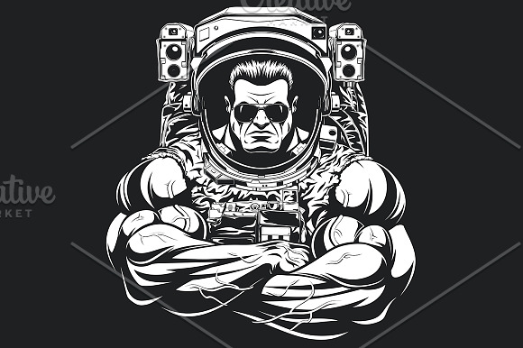  Bodybuilder in an astronaut suit in Illustrations - product preview 2