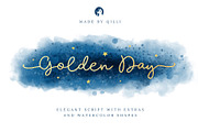 Golden Day Font with Extras & Shapes