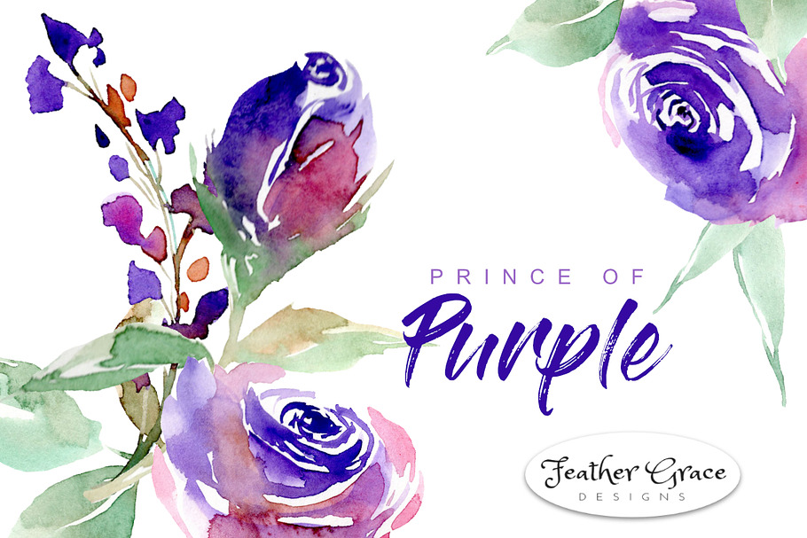 Purple Flowers & Roses in Illustrations - product preview 8