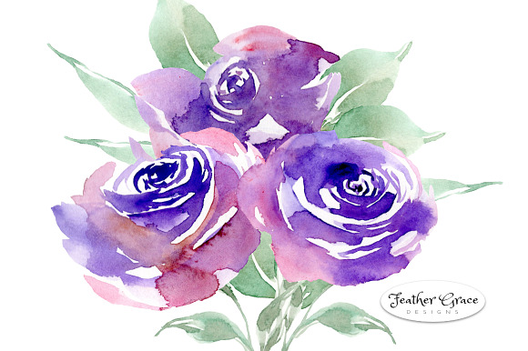 Purple Flowers & Roses in Illustrations - product preview 1