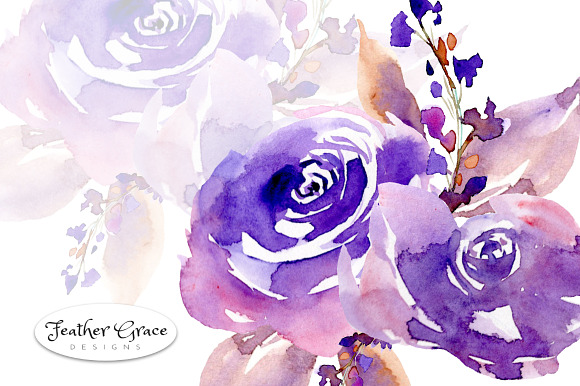 Purple Flowers & Roses in Illustrations - product preview 2