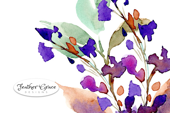 Purple Flowers & Roses in Illustrations - product preview 3
