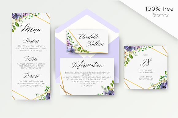 Wedding suite - Golden Succulent in Wedding Templates - product preview 1