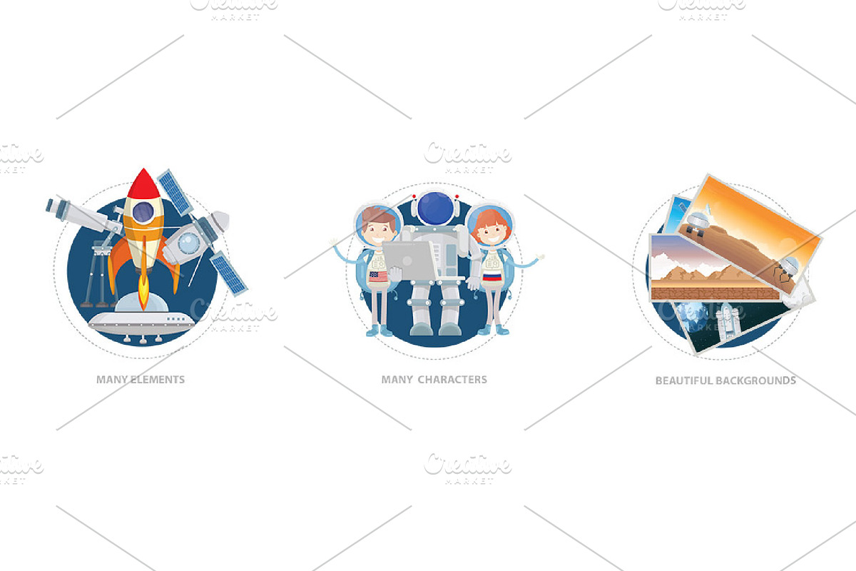 Space Man Character V.1 Clip Art Set in Illustrations - product preview 8